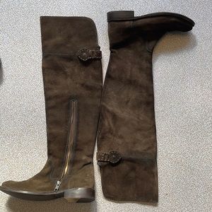 Frye boots; suede